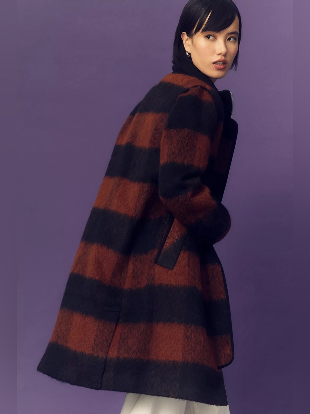 Anthropologie NVLT Brushed Buffalo Check Coat - Picture 2 of 14